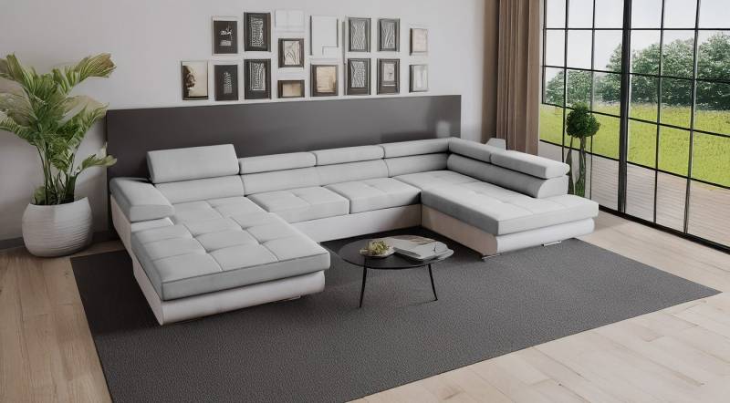 Goldstoff Wohnlandschaft RELAX U Ecksofa mit Schlaffunktion, Kunstleder & Samt, 345 × 205 cm, zwei Bettkästen, verstellbare Kopfstützen Goldstoff Wohnlandschaft RELAX U Ecksofa mit Schlaffunktion, Kunstleder & Samt, 345 × 205 cm, zwei Bettkästen, verstellbare Kopfstützen von Goldstoff