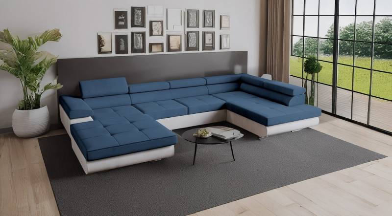 Goldstoff Wohnlandschaft RELAX U Ecksofa mit Schlaffunktion, Kunstleder & Samt, 345 × 205 cm, zwei Bettkästen, verstellbare Kopfstützen Goldstoff Wohnlandschaft RELAX U Ecksofa mit Schlaffunktion, Kunstleder & Samt, 345 × 205 cm, zwei Bettkästen, verstellbare Kopfstützen von Goldstoff