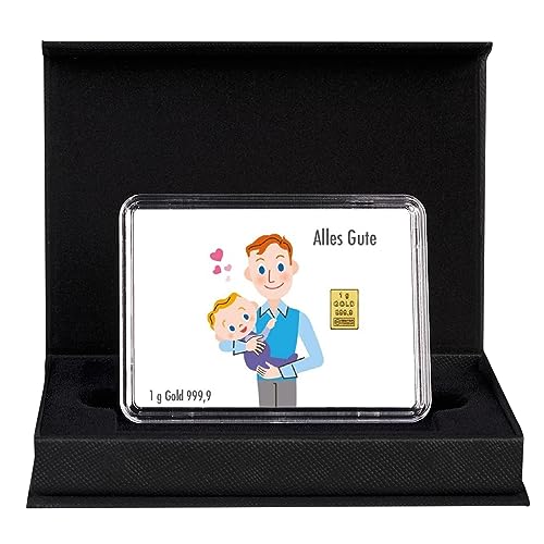 Goldstücke24 - Alles Gute zur Taufe - Goldbarren 1g in schwarzer Geschenkbox - Tolle Geschenkidee von Goldstücke24