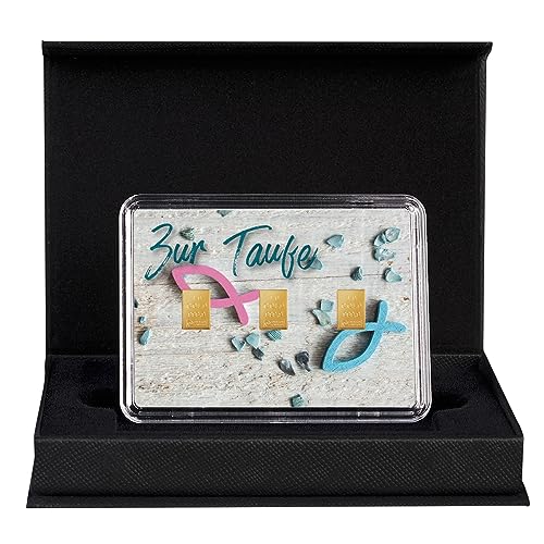 Goldstücke24 - Geschenk zur Taufe - Segenswünsche zur Taufe - Goldbarren 3g in schwarzer Geschenkbox - Tolle Geschenkidee von Goldstücke24