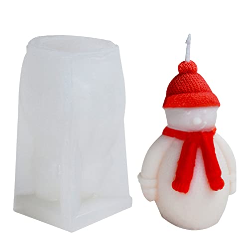 Goldyida 3D Weihnachten Schneemann Silikonform Kerzenform DIY Schneemann Gießform Kerzengießform für die Herstellung von Kerzen, Aromasteinen von Goldyida