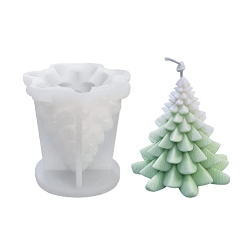 3D Weihnachtsbaum Kerzenform Weihnachten DIY Silikon Kerzen Gießform Seifenform Weihnachtsbaum Weihnachtsbaum Silikonform DIY Kerzenherstellung Form für DIY Seife Schokolade Kerzenherstellung (B) von Goldyida