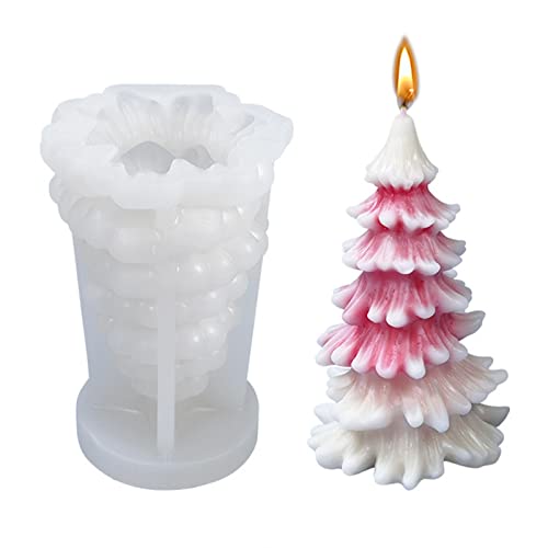 3D Weihnachtsbaum Kerzenform Weihnachten DIY Silikon Kerzen Gießform Seifenform Weihnachtsbaum Weihnachtsbaum Silikonform DIY Kerzenherstellung Form für DIY Seife Schokolade Kerzenherstellung (D) von Goldyida
