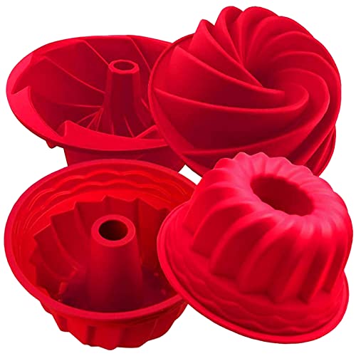 2 Stück Backform für Gugelhupf aus Silikon Kuchenform Backform für Gugelhupf Silikon Gugelhupfform Spirale Form Kuchenbackform Silikonbackform Tortenformen BPA-frei Silikon Backform Ø 24 cm (A+B) von Goldyida