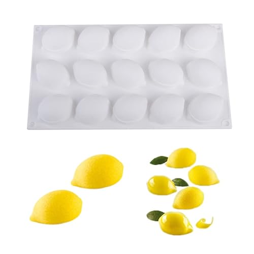 Goldyida 15 LöCher Zitrone Formen Zitrone Desserts Form Zitrone Backwaren Form Zitronen-Silikonform zum Backen 3D Backformen DIY Seifenkerzenform für hausgemachte Seife, Kuchen, Gebäck, Kekse Goldyida 15 LöCher Zitrone Formen Zitrone Desserts Form Zitrone Backwaren Form Zitronen-Silikonform zum Backen 3D Backformen DIY Seifenkerzenform für hausgemachte Seife, Kuchen, Gebäck, Kekse von Goldyida