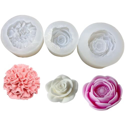 Goldyida 3 Stück Blumen Kerzen Silikonformen 3D Rosenblüte Kerzen Silikonformen Gießformen Rosen Nelke Pfingstrose Silikonform Silicone Kerzenform für DIY Kerzen, Seifen, Gipsharzhandwerk Goldyida 3 Stück Blumen Kerzen Silikonformen 3D Rosenblüte Kerzen Silikonformen Gießformen Rosen Nelke Pfingstrose Silikonform Silicone Kerzenform für DIY Kerzen, Seifen, Gipsharzhandwerk von Goldyida