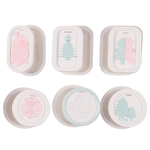 Goldyida 6 Stück Silikon Weihnachtsformen DIY Silikon Weihnachten Gießform Resin Formen Epoxidharz Formen Weihnachtsbaum Elch Harz Formen für Weihnachtsschmuck DIY Weihnachts Baum Hängeornamente von Goldyida