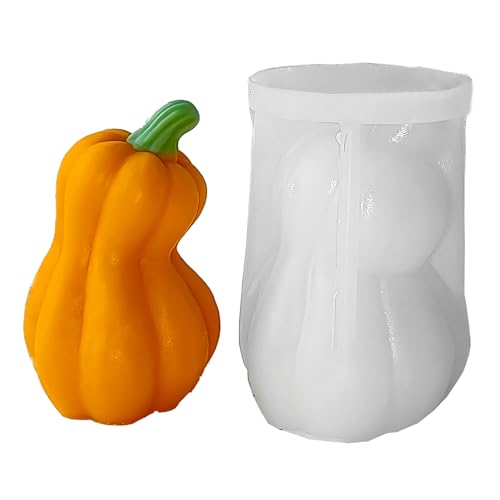 Goldyida Halloween Kürbis Kerzenformen Halloween Kürbisform 3D Kürbis Silikonform 3D Kürbis Epoxid Form 3D DIY Silikonform Kerzen Gießen Formen Kerzenformen zum Gießen für DIY Handwerk von Goldyida