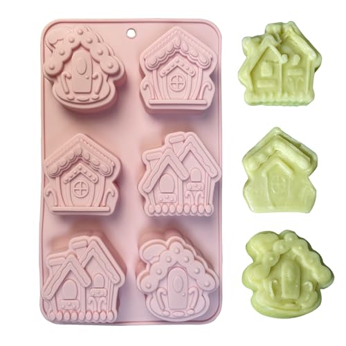 Goldyida Weihnachten Silikonform Schokoladenform Silikon Kuchenform Häuser Dorf Silikon Kuchenformen Weihnachtshaus Design Kuchen Form Cartoon Haus Silikon Kuchen Form für Schokolade, Süßigkeit von Goldyida