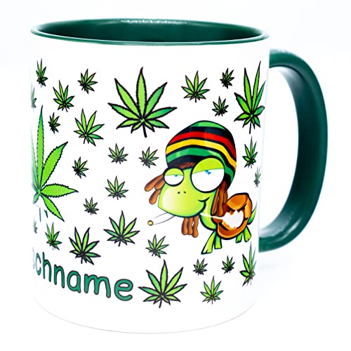 Chilltiere Tasse mit Name Personalisiert Kiffertasse Chill mal Relax Becher Geburtstag Geschenk Lustig Idee Witzig Spruch Büro Marihuana Weed Cannabis Artikel Kiffer Drogen Zubehör Gras Deko Joint thc von Golebros