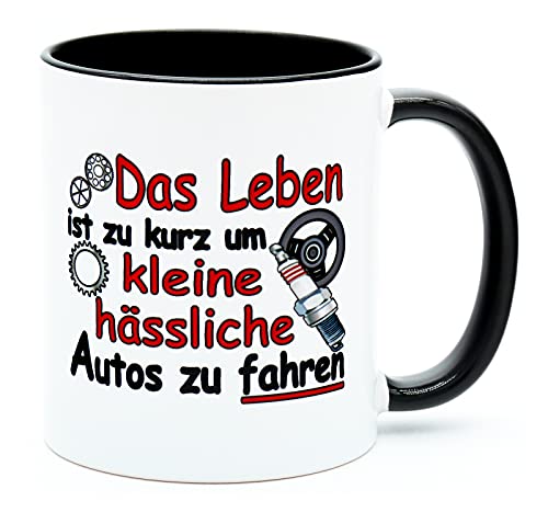 Das Leben ist zu kurz um kleine hässliche Autos zu fahren Tasse Becher Kaffeetasse Kaffeebecher Geschenk Geburtstag Geschenkidee Mechatroniker Werkstatt Zubehör Pkw Kfz Mechaniker Deko Mann Liebhaber von Golebros