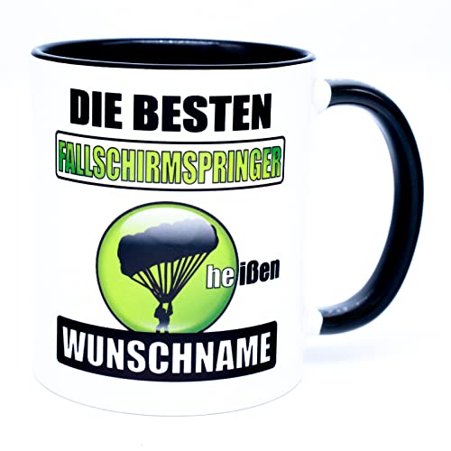 Die besten Fallschirmspringer heißen Wunschname Tasse personalisiert Becher mit Namen Geschenk Fallschirm Deko Fallschirmsprung Fallschirmspringen Kaffeetasse Kaffeebecher Fallschirmjäger Sky Diving von Golebros