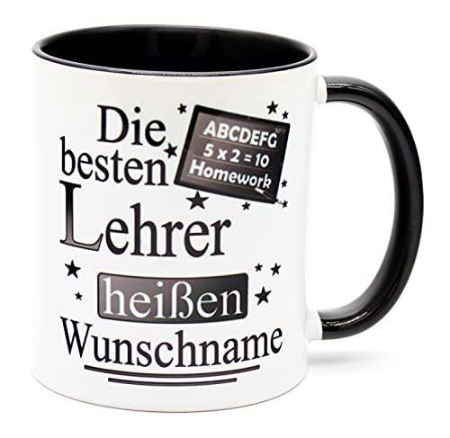 Die besten Lehrer heißen Kaffeetasse mit Namen personalisierte Becher lustige Geburtstag Geschenke für Geschenkidee witzige Lehrergeschenke Abschluss homeschooling zum Abschied cooler Zubehör von Golebros