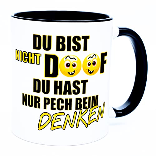 Du bist nicht doof du hast nur Pech beim Denken Tasse Idioten Becher mit Spruch lustige Bürotasse Arbeitstasse Spüchetasse witzige Handwerkertassen Frech Böse Sarkasmus Geschenk Ironisch Schlau Nerd von Golebros