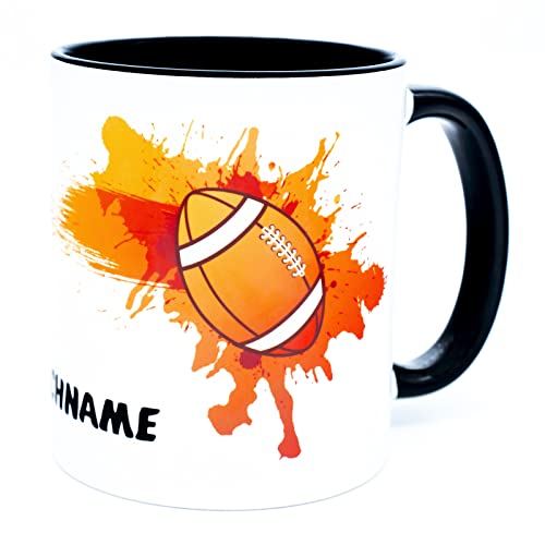 Football Tasse mit Namen personalisiert Becher Geschenk Fanartikel Teetasse Kaffeetasse Zubehör Geburtstag Accessories Ausrüstung Dekoration Deko Equipment Geschenkideen Trainer Beach Artikel Spieler von Golebros