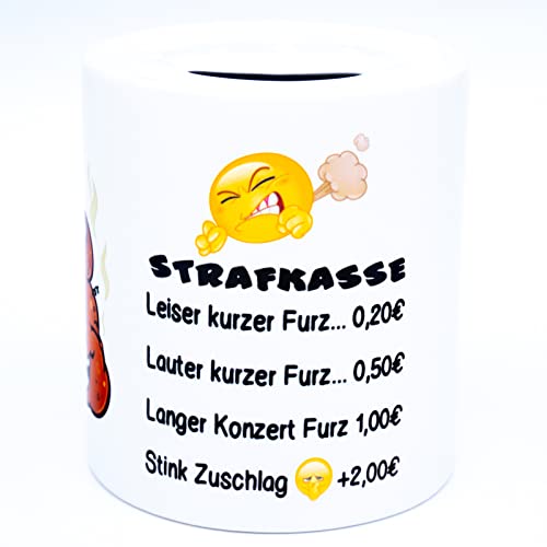 Furz Strafkasse Spardose Furzkasse Straf Kasse Dose Sparschwein Sparkasse Sparglas Sparbüchse Büro Werkstatt witzig lustig Furzdose Furzstrafkasse Pups Geschenke Mann Frau Erwachsene Furzsparschwein von Golebros