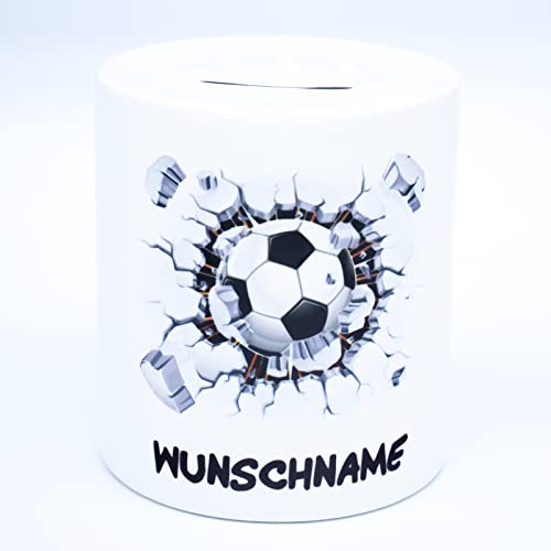 Fußball Spardose mit Namen personalisiert Fussballsparschwein Mannschaftskasse Fussballfans Geburtstag Geschenke für Jungen Mädchen Kinder Fussball Geburtstagsgeschenk Spruch Sparschwein Sparbüchse von Golebros