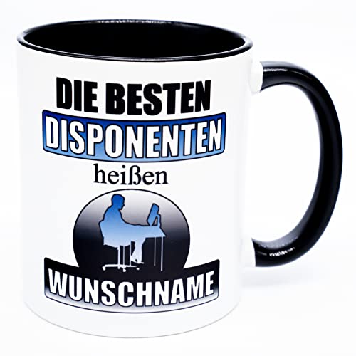 Die besten Disponenten heißen Name Tasse personalisiert Geburtstag Geschenk Bürotasse Disponentin Kollege Kollegin Spedition Speditionskaufmann Prüfung Lustig Ausbildung Logistik Becher Spruch LKW von Golebros