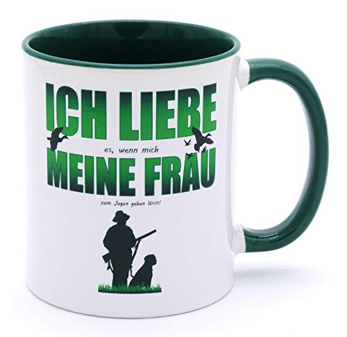 Ich liebe es wenn mich meine Frau zum Jagen gehen lässt 6202 Tasse Becher mit Spruch Geschenke Geschenkideen Geschenkartikel Förster Jagd Hirsch Lustig Zubehör Jaeger von Golebros