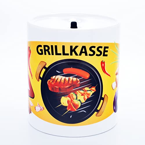 Grillkasse Partykasse Sammel Spardose zum Grillen für Griller Grillparty Gartenparty Geschenk Grillsparkasse Geldgeschenk BBQ Grill Zubehör Sparbüchse Sparschwein Garten Liebhaber Grillabend Deko von Golebros