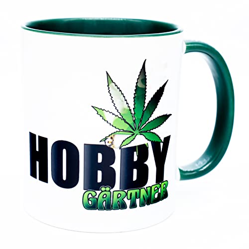 Hobby Gärtner Bürotasse Kiffertasse Chill mal Relax Tasse Becher Geburtstag Geschenk Lustig Idee Witzig mit Spruch Büro Marihuana Weed Cannabis Artikel Kiffer Drogen Zubehör Gras Joint Deko thc Tee von Golebros