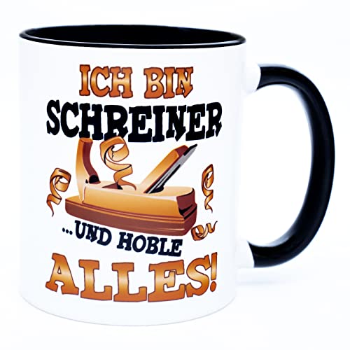 Ich bin Schreiner und hoble alles! Tasse Becher Geschenk Geburtstag Ausbildung Prüfung Geselle Tischler Schreinermeister Tischlermeister Zubehör Geschenkideen Zunft Accessoires Bedarf Deko Gadget logo von Golebros