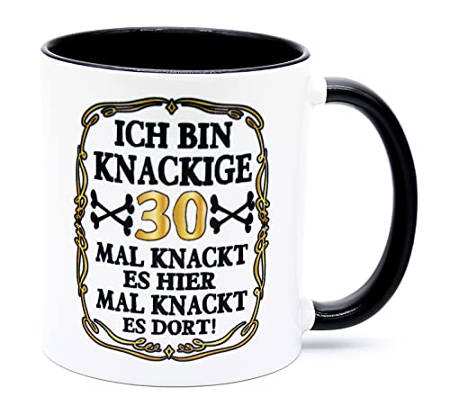 Ich bin knackige 30 Jahre Tasse Becher Kaffeebecher Kaffeetasse Geschenk zum Geburtstag Geburtstagsgeschenk für Mann Frau Geburtstagsdeko Deko Mama Papa Freund Geburtstagstasse Kollege Keramik 330 ml von Golebros