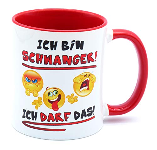 Ich bin schwanger ich darf das! Geschenk für schwangere Frauen zur Schwangerschaft Tasse eine werdende Mutter Mama Geschenkideen Mütter Baby loading Tee Kaffee Verkündung Überraschung Party Becher von Golebros