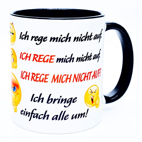 Ich rege mich nicht auf Tasse Arbeit Lustig Büro Handwerker Arbeitskollegen Kollegin Kollege Chef Fun Becher mit Spruch Kaffeetasse witzig Angeber Wortschatz proll Sachen Nerd klug schlau Bürotassen von Golebros
