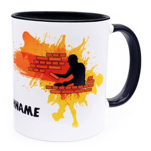 Maurer Tasse mit Namen Personalisiert Kaffeetasse Maurergeschenk Becher Geschenk zum Geburtstag Abschied Rentner Ausbildung Abschluss Meister Geselle Prüfung bestanden Männer Zubehör Maurermeister von Golebros