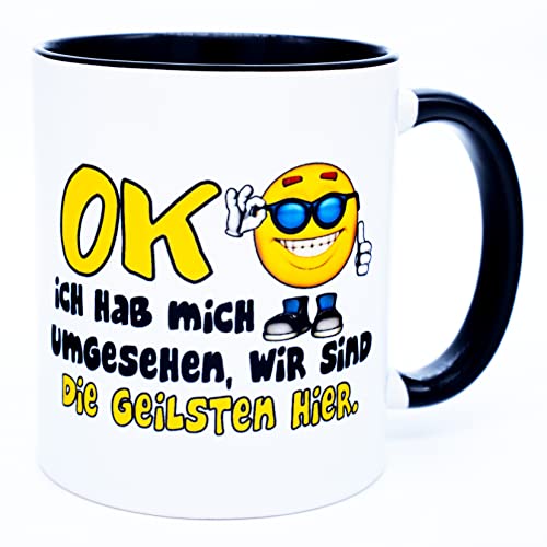 Ok ich hab mich umgesehen, wir sind die geilsten hier. Handwerker Büro Arbeitskollege Kollegin Kollege Arbeit Spruch Tasse Lustig Becher Kaffeetasse witzig angeber-wortschatz proll sachen klug schlau von Golebros