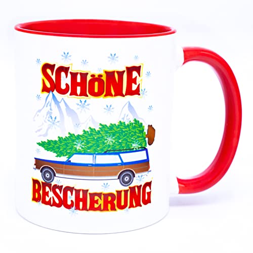 Schöne Bescherung Weihnachtstasse Weihnachtsbecher Tasse Becher Weihnachtsdeko Weihnachtsgeschirr Christmas Weihnachten Glu?hweintassen Weihnachtskaffeebecher Weihnachtsmotive Deko Geschenk Pott Cafe von Golebros