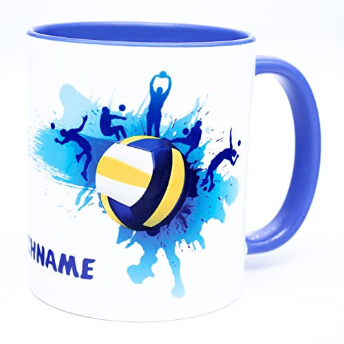 Volleyball Tasse mit Namen personalisiert Becher Volleyballer Geschenk Teetasse Kaffeetasse Zubehör Geburtstag Accessories Ausrüstung Dekoration Deko Equipment Geschenkideen Trainer Beach Artikel von Golebros