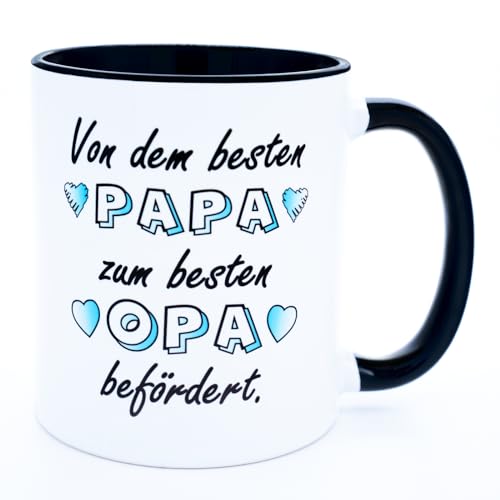 Von dem besten Papa zum besten Opa befördert Tasse Geschenk für frischgebackene großeltern frisch gewordenen du wirst Schwangerschaft verkünden lustig werdender Großvater Beförderung Keramik 330 ml von Golebros