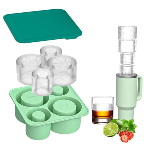 Golgner Eiswürfelform Silikon für Stanley Cup, Stanley Cup Eiswürfelform Zubehör, Eiswürfelform für Stanley Cup, 4 Fach Eiswürfelbehälter mit Deckel, für 20/30/40 Oz Becher, Eiskaffee Eiswhisky von Golgner