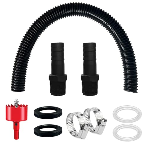 Golgner Regentonnen Verbindungsset 1 Zoll, Regentonnen Verbinder Set, 25mm Regentonnenverbindung, mit 2 Regentonnendurchführung, Verbindungsschlauch, Lochöffner, für Wassertanks Zisternen,1 Zoll/25mm von Golgner