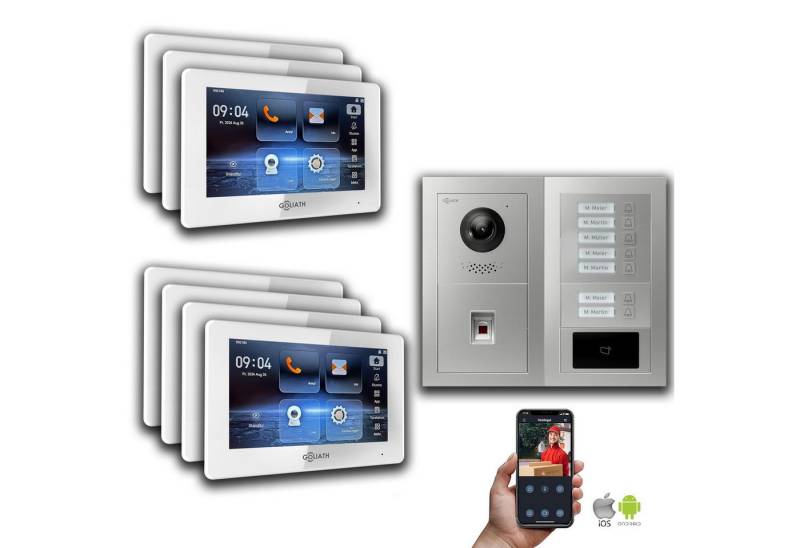 Goliath Intercom Video-Türsprechanlage Goliath 2-Draht BUS Video Türsprechanlage: 7 Familienhaus, Fingerprint (Privat oder Gewerblich) von Goliath Intercom