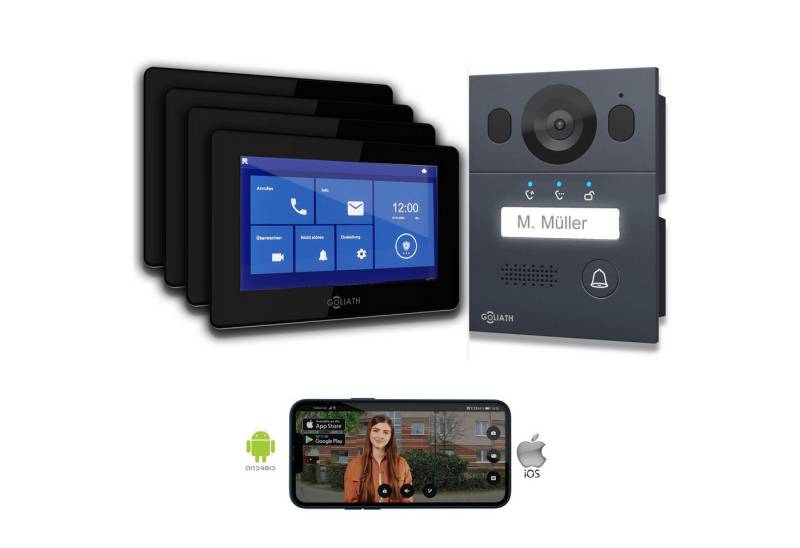 Goliath Intercom Video-Türsprechanlage Goliath Basic Line 2-Draht Video Türsprechanlage Schwarz/Anthrazit (Privat oder Gewerblich) von Goliath Intercom