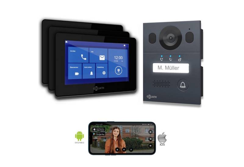 Goliath Intercom Video-Türsprechanlage Goliath Basic Line 2-Draht Video Türsprechanlage Schwarz/Anthrazit (Privat oder Gewerblich) von Goliath Intercom