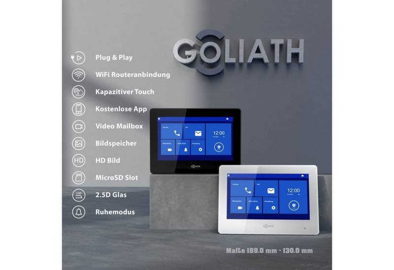 Goliath Intercom Video-Türsprechanlage Goliath Basic Line Türsprechanlage Monitor Schwarz/Weiß (Privat oder Gewerblich) von Goliath Intercom