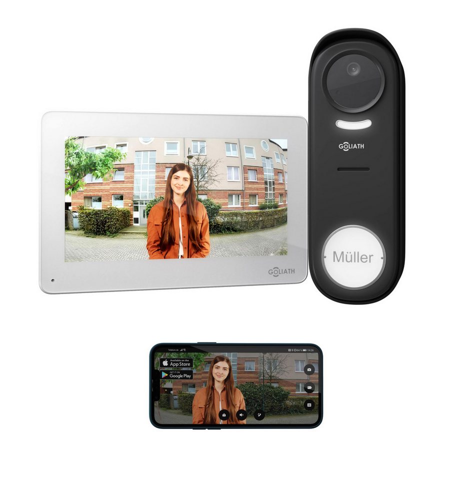 Goliath Intercom Video-Türsprechanlage Goliath Funk Basic Video Türklingel mit Kamera (Privat oder Gewerblich) von Goliath Intercom