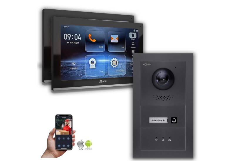Goliath Intercom Video-Türsprechanlage Goliath IP Video Türsprechanlage mit Kamera 10-Zoll Anthrazit (Privat oder Gewerblich) von Goliath Intercom