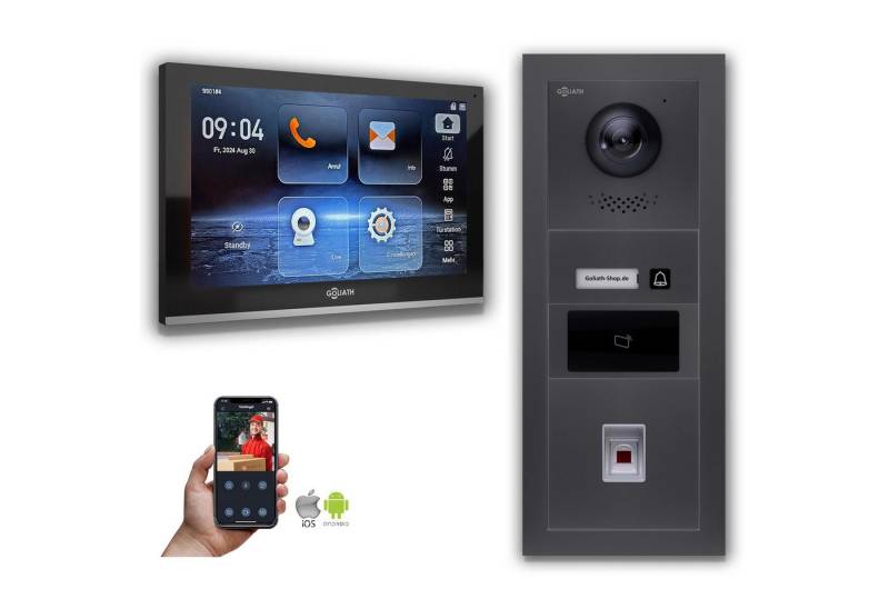 Goliath Intercom Video-Türsprechanlage Goliath IP Video Türsprechanlage mit Kamera 10-Zoll Fingerprint RFID A (Privat oder Gewerblich) von Goliath Intercom