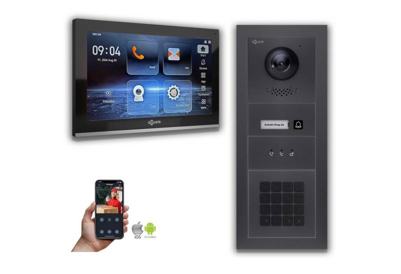 Goliath Intercom Video-Türsprechanlage Goliath IP Video Türsprechanlage mit Kamera 10-Zoll Zahlencode Anzeige (Privat oder Gewerblich) von Goliath Intercom