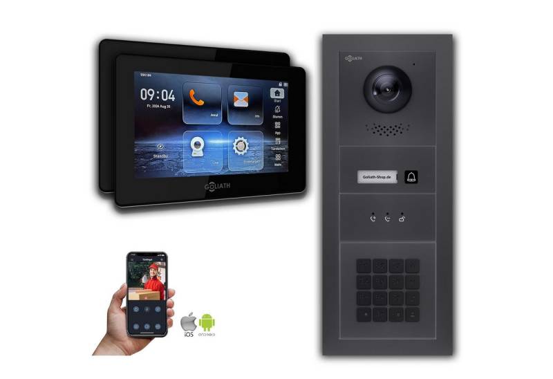 Goliath Intercom Video-Türsprechanlage Goliath IP Video Türsprechanlage mit Kamera 7-Zoll Zahlencode Anzeige (Privat oder Gewerblich) von Goliath Intercom
