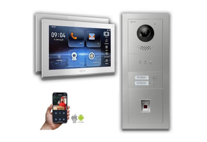 Goliath Intercom Video-Türsprechanlage Goliath IP Video Türsprechanlage: 10-Zoll 2 Familienhaus, Fingerprint, (Privat oder Gewerblich) von Goliath Intercom