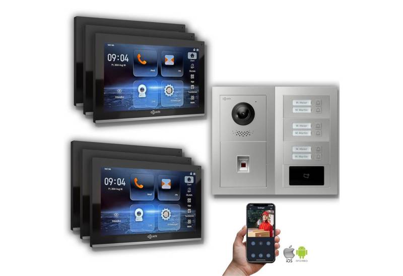 Goliath Intercom Video-Türsprechanlage Goliath IP Video Türsprechanlage: 10-Zoll 6 Familienhaus, Fingerprint, (Privat oder Gewerblich) von Goliath Intercom