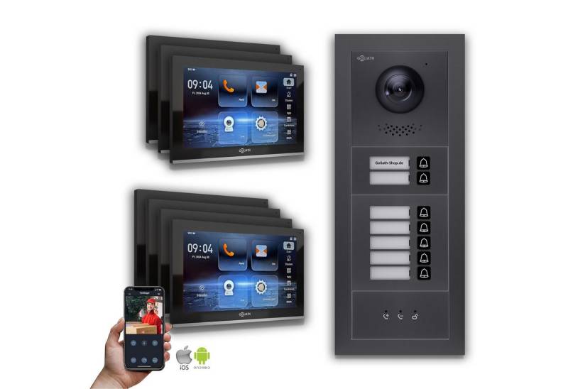 Goliath Intercom Video-Türsprechanlage Goliath IP Video Türsprechanlage: 10-Zoll 7 Familienhaus, Anzeige, Ant (Privat oder Gewerblich) von Goliath Intercom