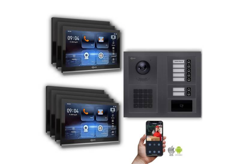 Goliath Intercom Video-Türsprechanlage Goliath IP Video Türsprechanlage: 10-Zoll 7 Familienhaus, RFID, Zahlen (Privat oder Gewerblich) von Goliath Intercom