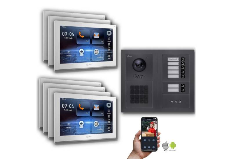Goliath Intercom Video-Türsprechanlage Goliath IP Video Türsprechanlage: 10-Zoll 7 Familienhaus, Zahlencode, (Privat oder Gewerblich) von Goliath Intercom